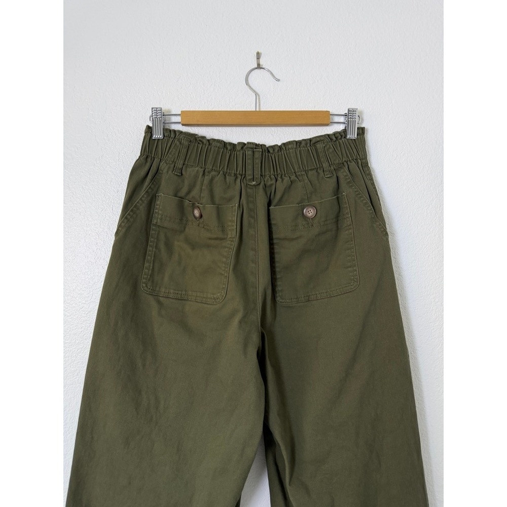 Democracy Olive Green Wide Leg Trousers Elastic Gathered High Waist Pant Size 10 - Picture 4 of 7